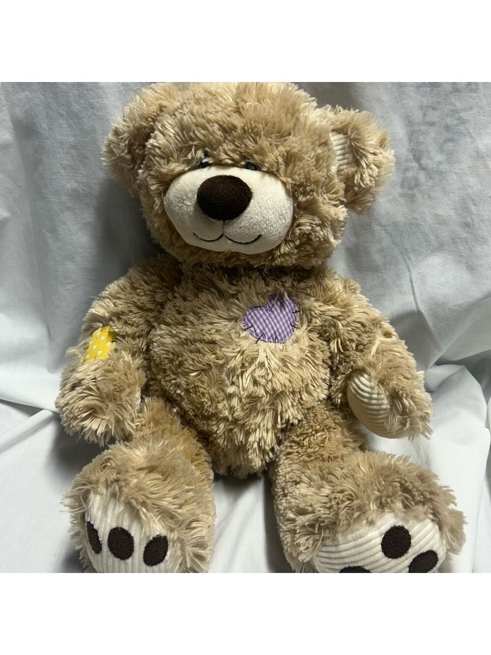 Build-A-Bear Tan Patchwork Patches Quilt Teddy Bear Plush Stuffed Toy 16" - Picture 4 of 15